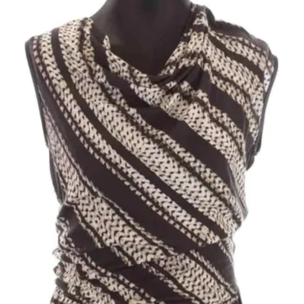 A/X ARMANI EXCHANGE Dress Black and White Striped Wrap Small NWT